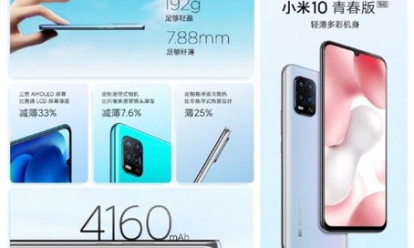 小米最便宜5G手机？小米10青春版发布：50倍潜望式变焦 2099元起